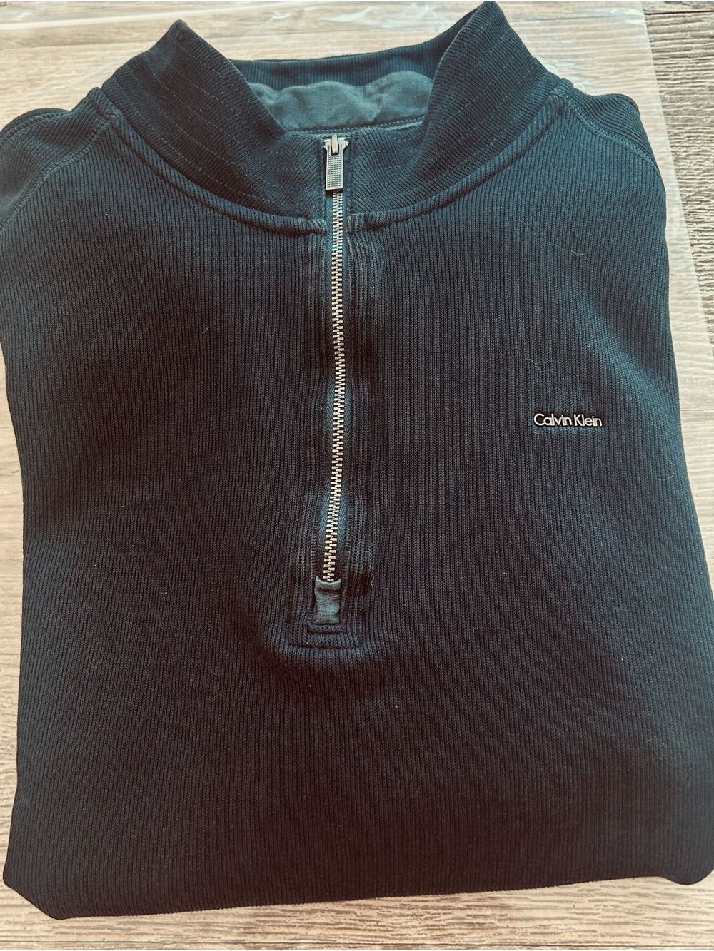 Calvin Klein Men's Black Quarter-Zip Mock Neck Pullover